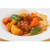 Sweet and sour pork served with with white rice