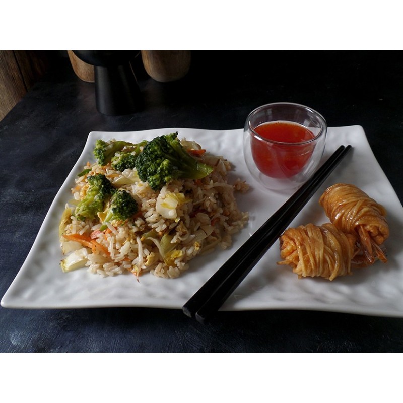 Kid's plate - fried rice and shrimp donuts