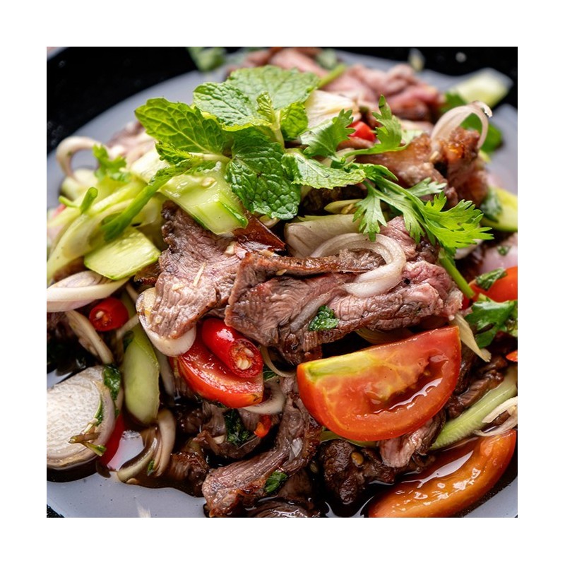 Small thai beef salad with eggplant