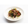 Thai basil beef served with white rice