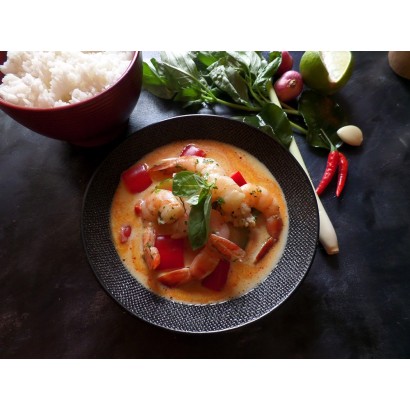 Shrimp with Red Curry with served with white rice